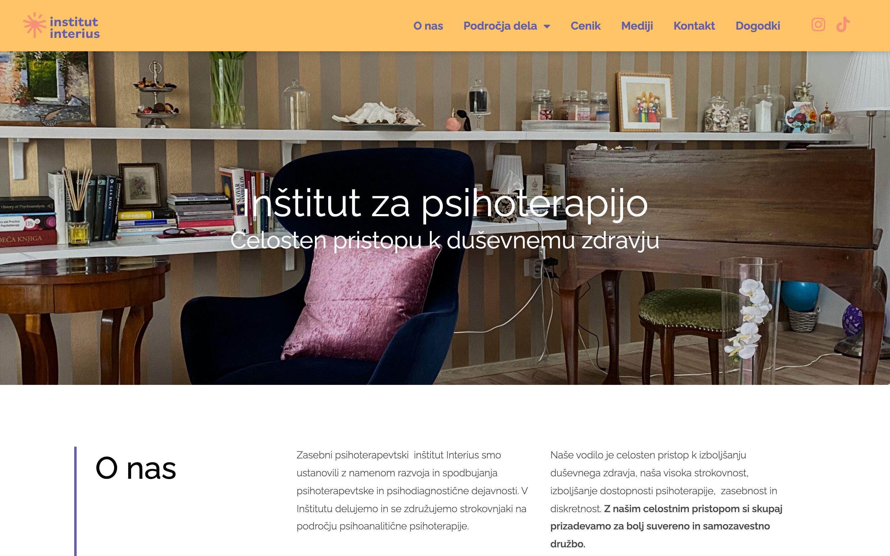 Posnetek zaslona: Interius Institute, Namizje