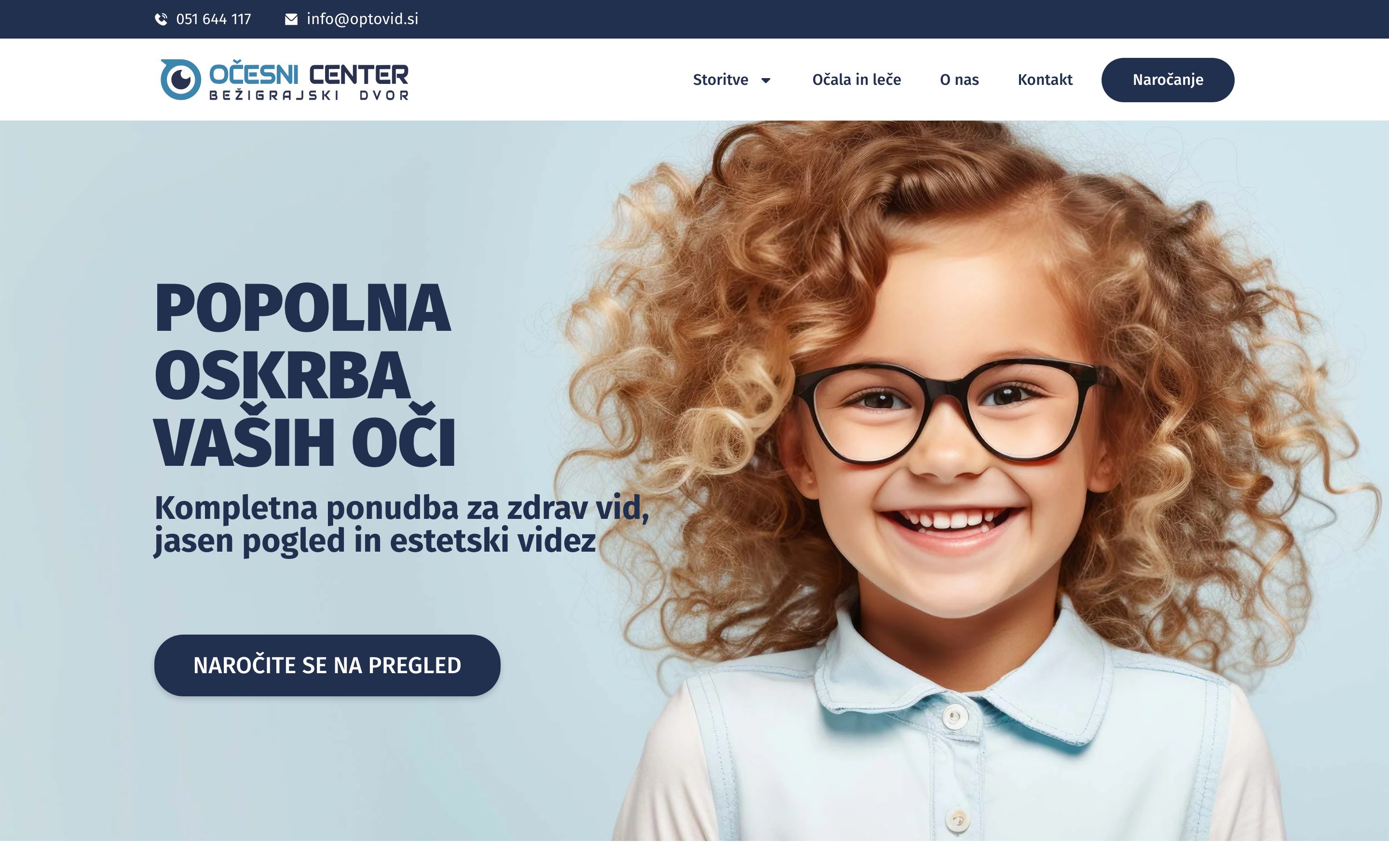 Posnetek zaslona: Očesni center Bežigrajski dvor, Namizje
